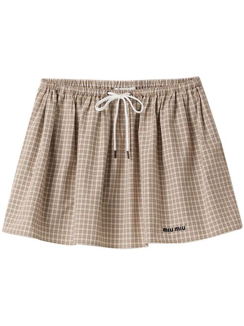 Checked mini skirt MIU MIU | MG240316T5F0594